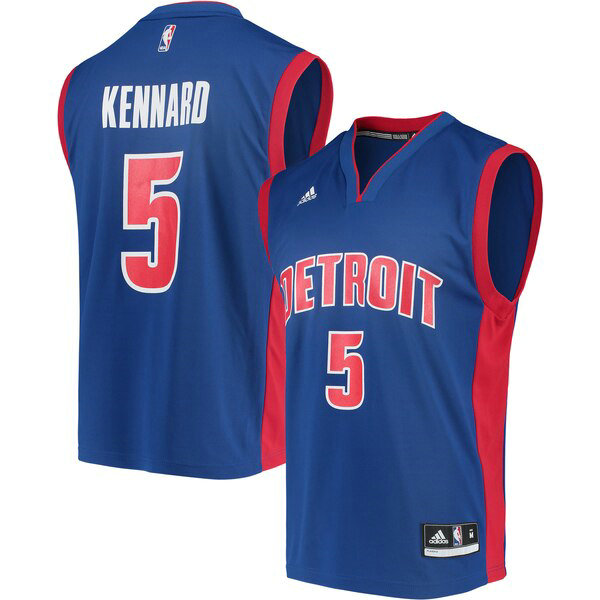 Maillot Detroit Pistons Homme Luke Kennard 5 adidas Road Réplique Bleu